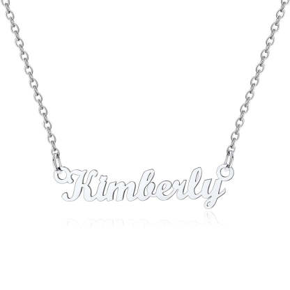 Collier Personnalisé avec Nom en Acier Inoxydable Kimberly Argent