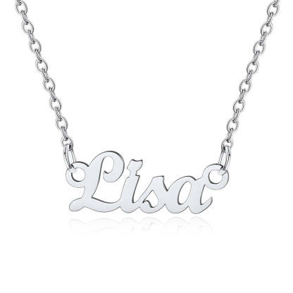 Collier Personnalisé avec Nom en Acier Inoxydable Lisa Argenté