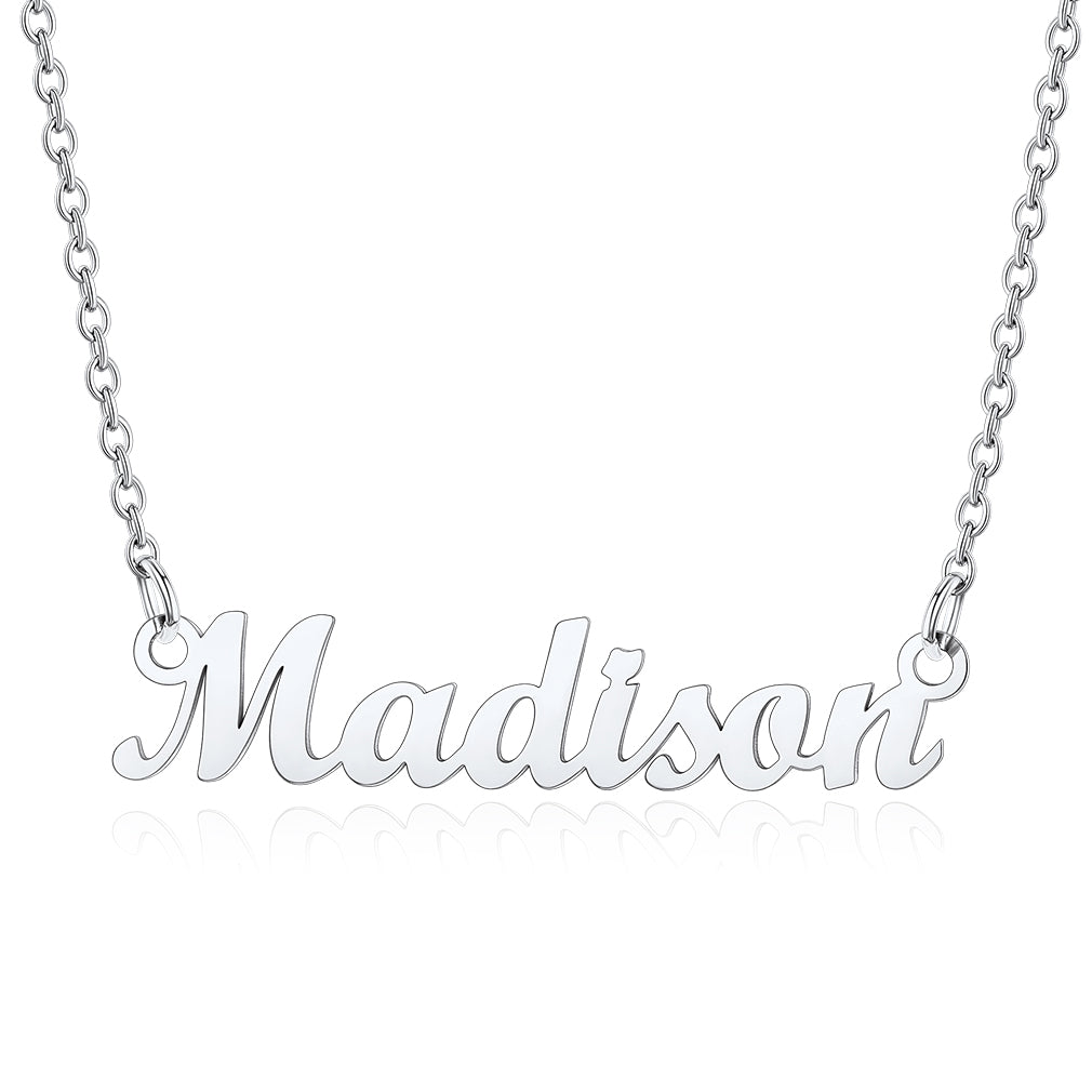 Collier Personnalisé avec Nom en Acier Inoxydable Madison Argenté