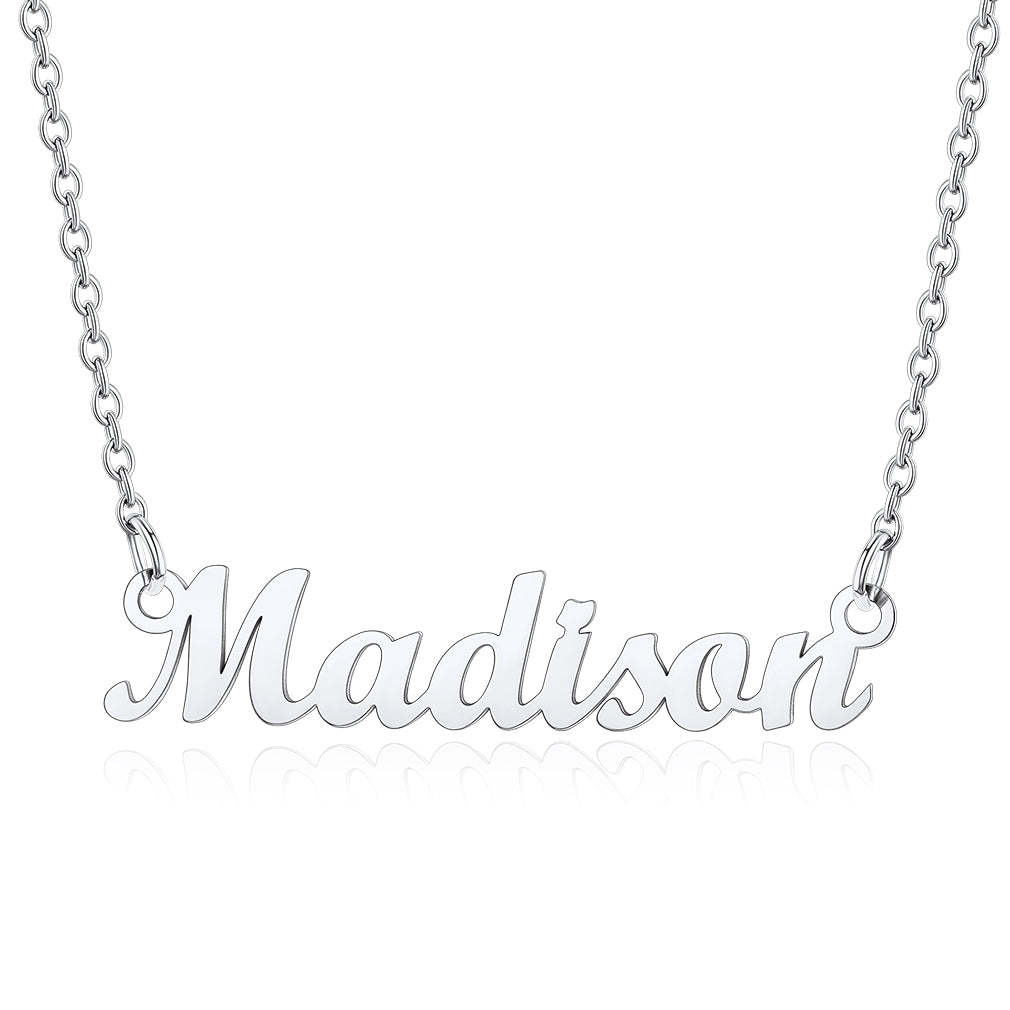 Collier Personnalisé avec Nom en Acier Inoxydable Madison Argenté