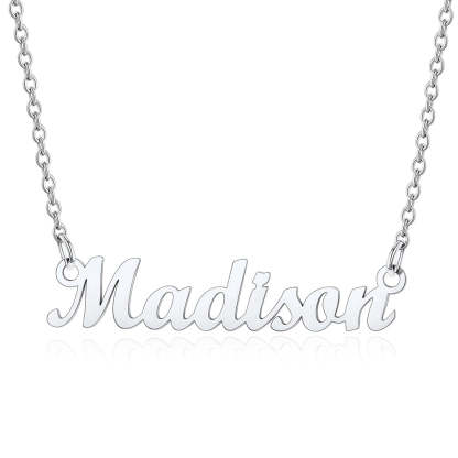 Collier Personnalisé avec Nom en Acier Inoxydable Madison Argenté