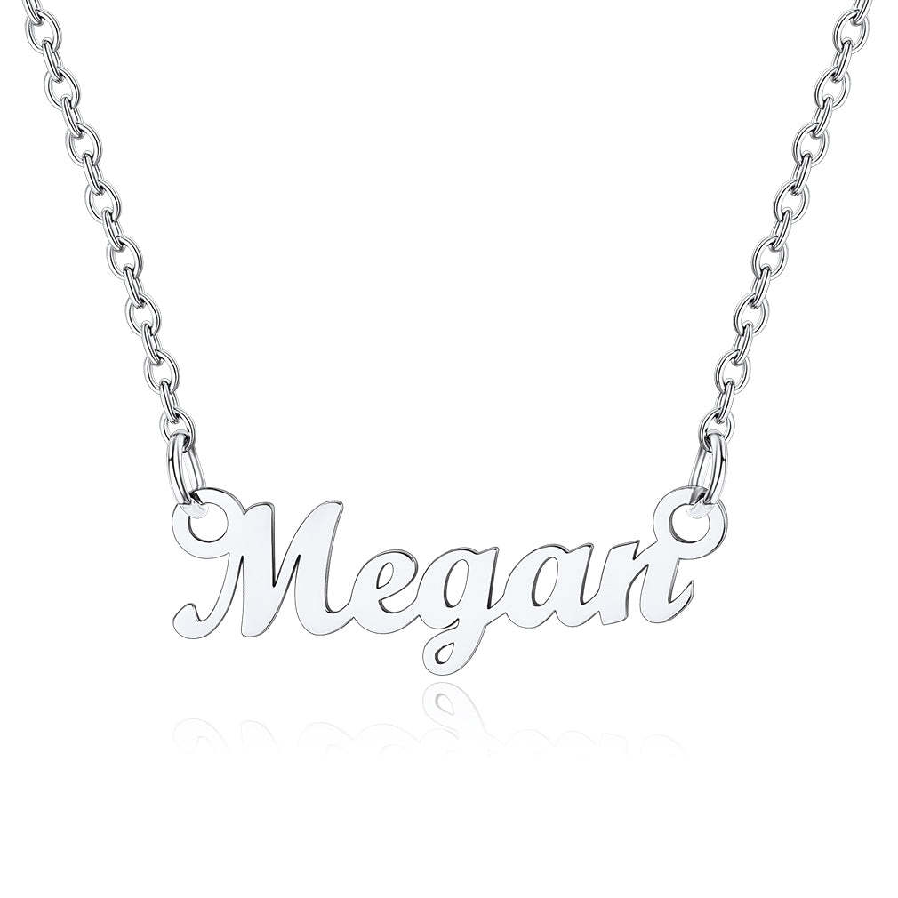 Collier Personnalisé avec Nom en Acier Inoxydable Megan Argenté