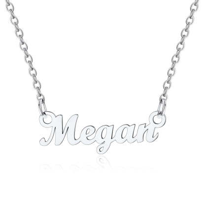Collier Personnalisé avec Nom en Acier Inoxydable Megan Argenté