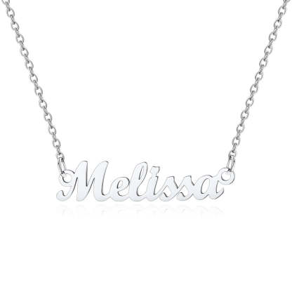 Collier Personnalisé avec Nom en Acier Inoxydable Meli Argenté