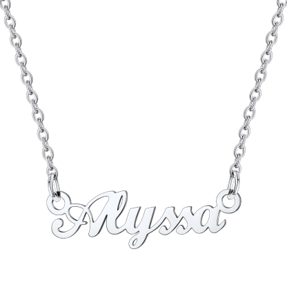 Collier Personnalisé avec Nom en Acier Inoxydable Alyssa Argent
