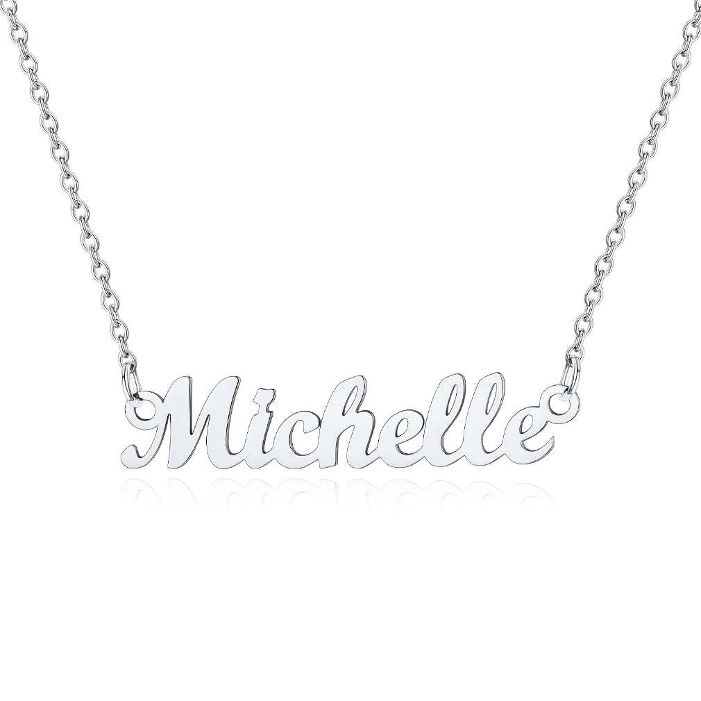 Collier Personnalisé avec Nom en Acier Inoxydable Michel Argenté