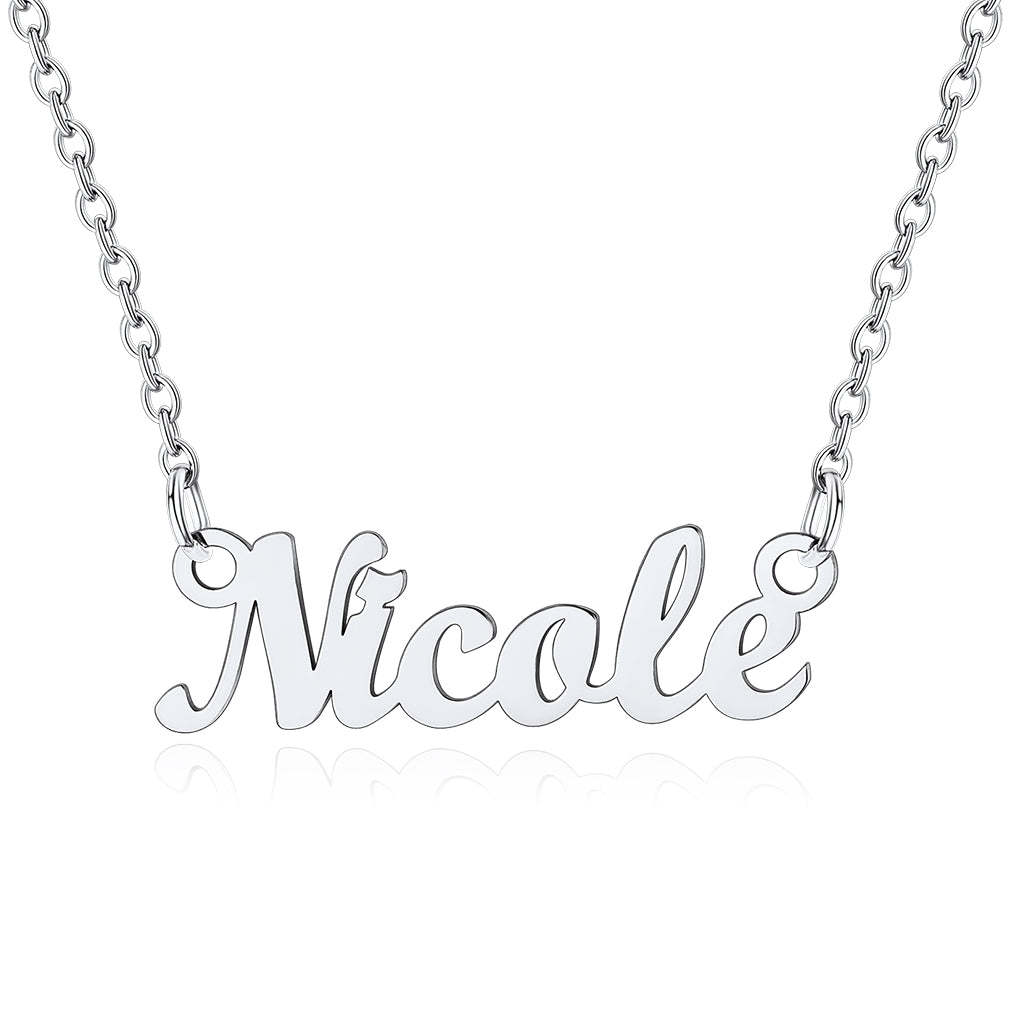 Collier Personnalisé avec Nom en Acier Inoxydable Nico Argenté