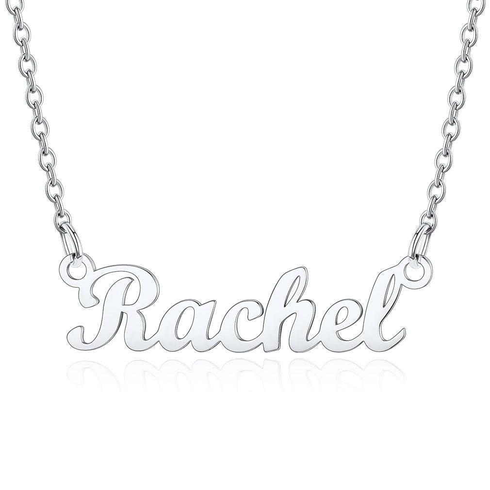 Collier Personnalisé avec Nom en Acier Inoxydable Rachel Argenté
