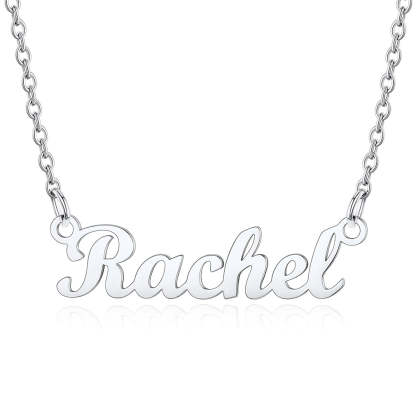 Collier Personnalisé avec Nom en Acier Inoxydable Rachel Argenté