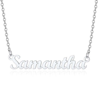 Collier Personnalisé avec Nom en Acier Inoxydable Sam Argenté