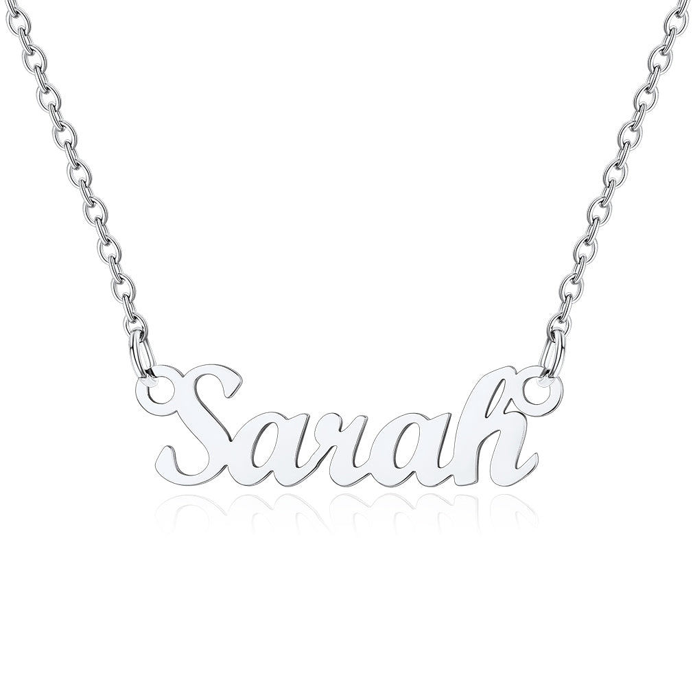 Collier Personnalisé avec Nom en Acier Inoxydable Sarah Argenté