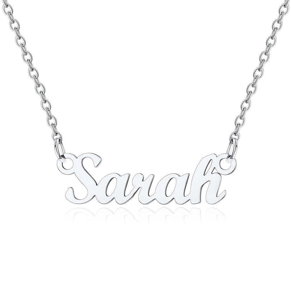 Collier Personnalisé avec Nom en Acier Inoxydable Sarah Argenté