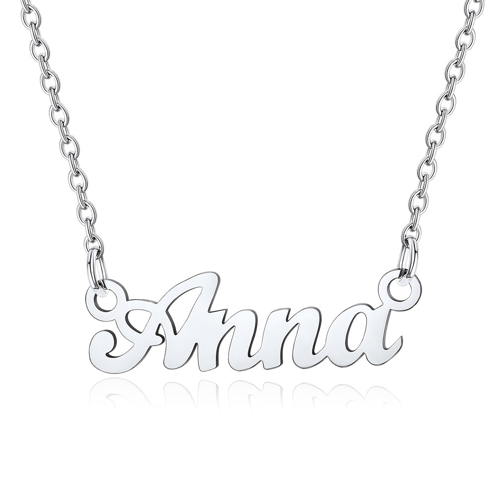 Collier Personnalisé avec Nom en Acier Inoxydable Anna Argent