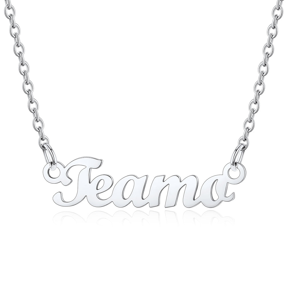 Collier Personnalisé avec Nom en Acier Inoxydable Teamo Argenté