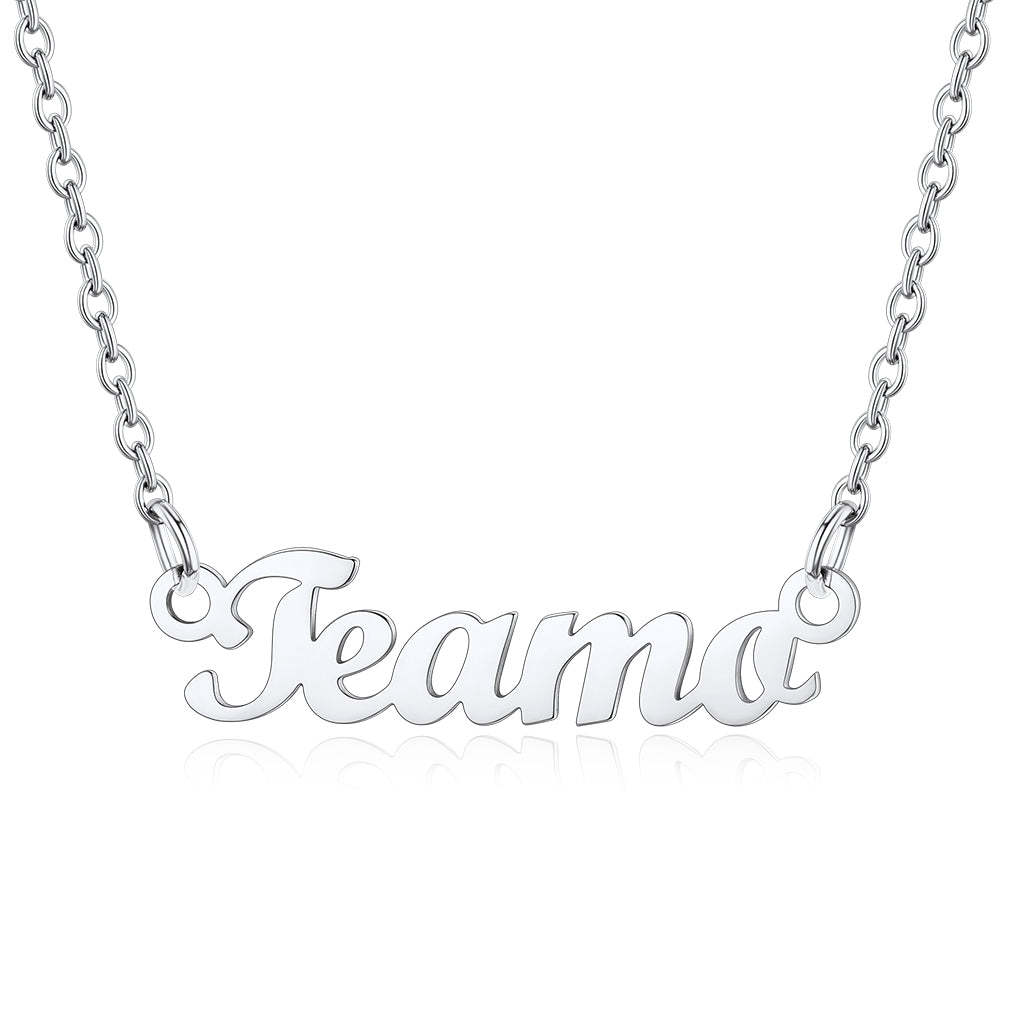 Collier Personnalisé avec Nom en Acier Inoxydable Teamo Argenté