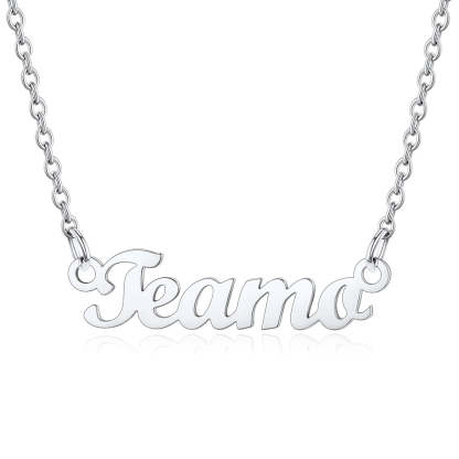 Collier Personnalisé avec Nom en Acier Inoxydable Teamo Argenté