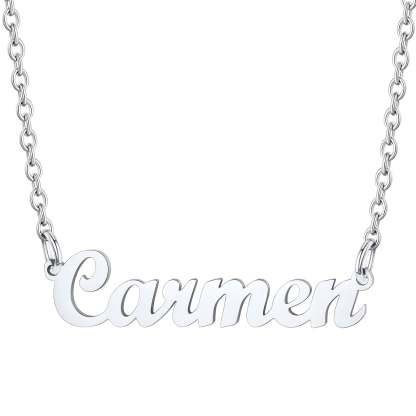 Collier Personnalisé avec Nom en Acier Inoxydable Carmen Argenté