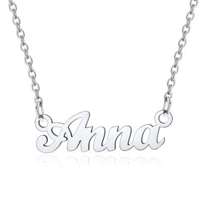 Collier Personnalisé avec Nom en Acier Inoxydable Anna Argent