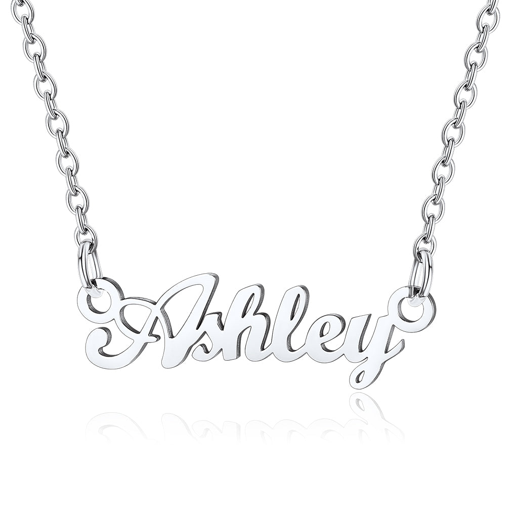 Collier Personnalisé avec Nom en Acier Inoxydable Ashley Argent
