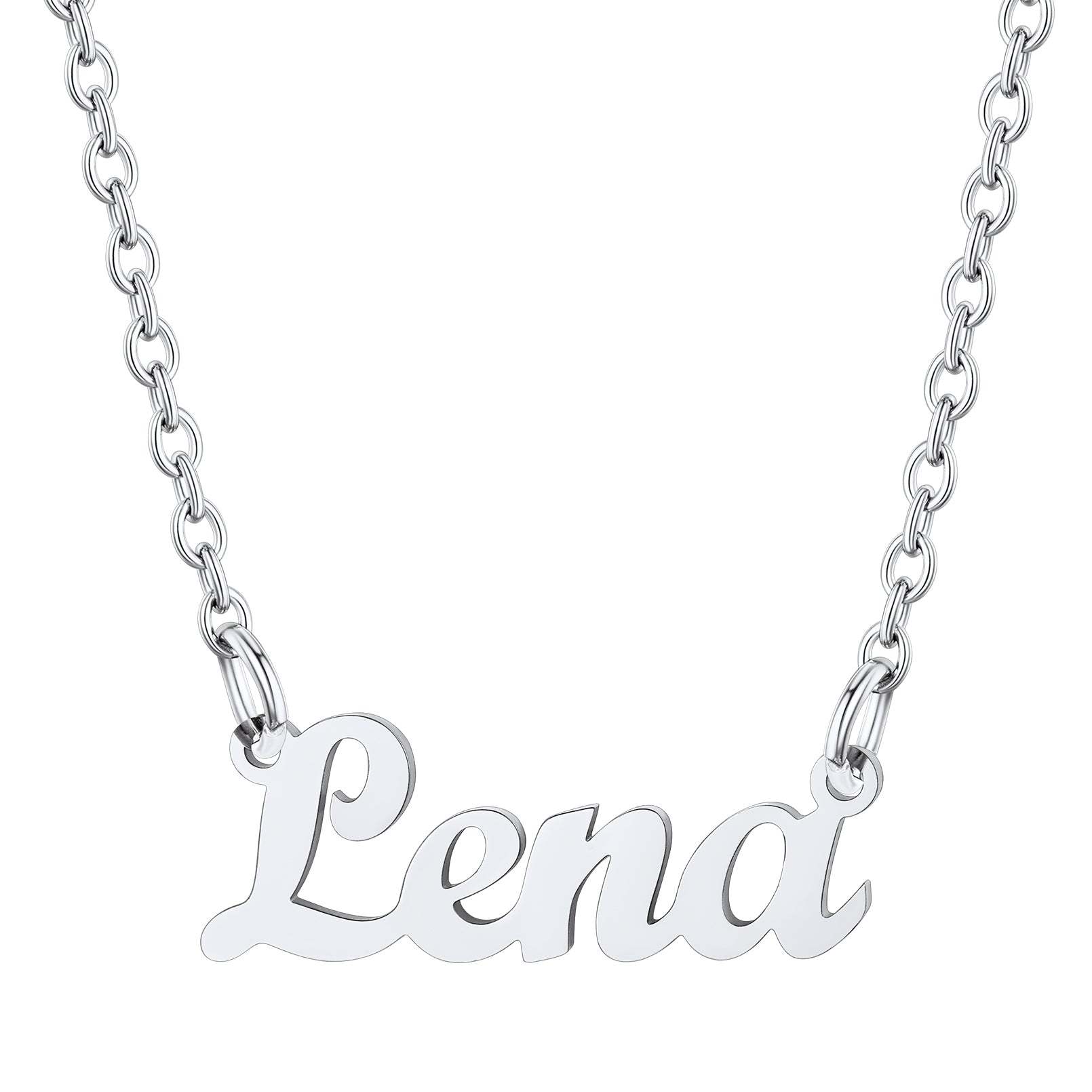 Collier Personnalisé avec Nom en Acier Inoxydable Lena Argenté