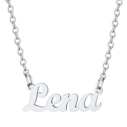 Collier Personnalisé avec Nom en Acier Inoxydable Lena Argenté