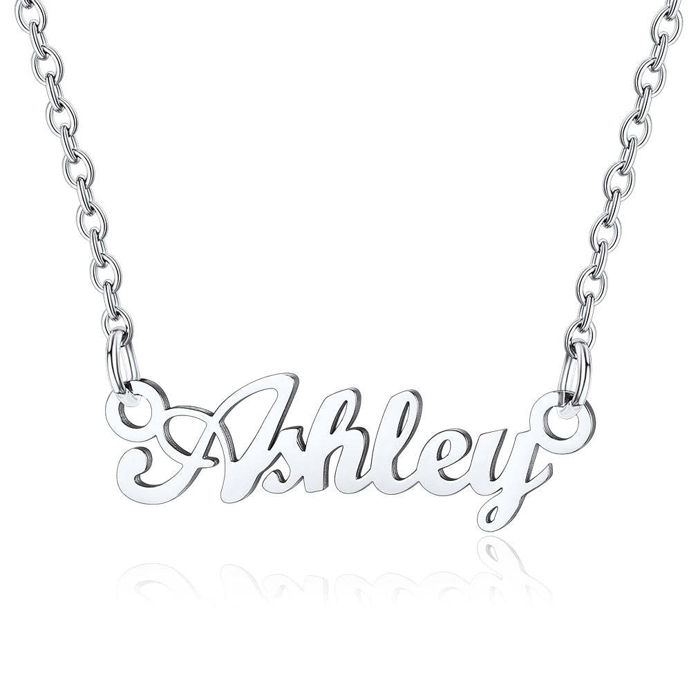 Collier Personnalisé avec Nom en Acier Inoxydable Ashley Argent