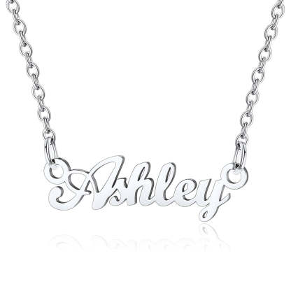 Collier Personnalisé avec Nom en Acier Inoxydable Ashley Argent