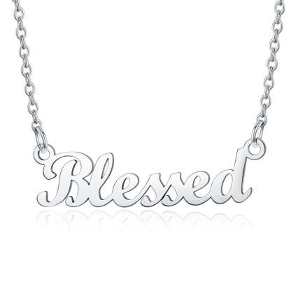 Collier Personnalisé avec Nom en Acier Inoxydable Blessed Argent