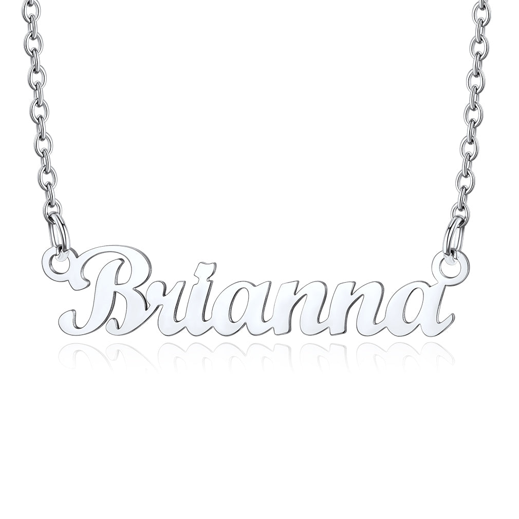 Collier Personnalisé avec Nom en Acier Inoxydable Brianna Argent