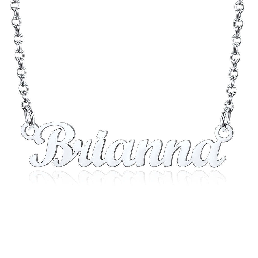 Collier Personnalisé avec Nom en Acier Inoxydable Brianna Argent