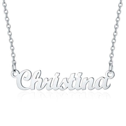 Collier Personnalisé avec Nom en Acier Inoxydable Christina Argent