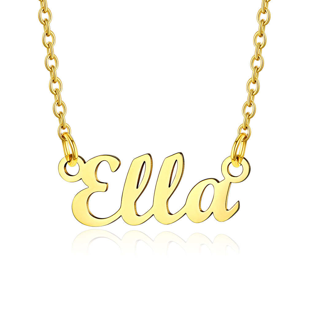 Collier Personnalisé avec Nom en Acier Inoxydable Ella Or