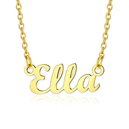 Collier Personnalisé avec Nom en Acier Inoxydable Ella Or