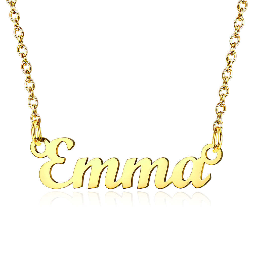Collier Personnalisé avec Nom en Acier Inoxydable Emma Or