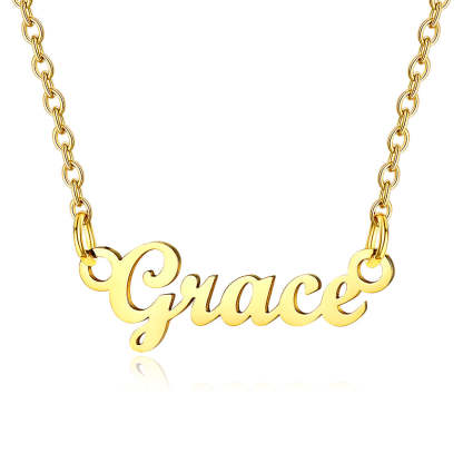 Collier Personnalisé avec Nom en Acier Inoxydable Grace Or
