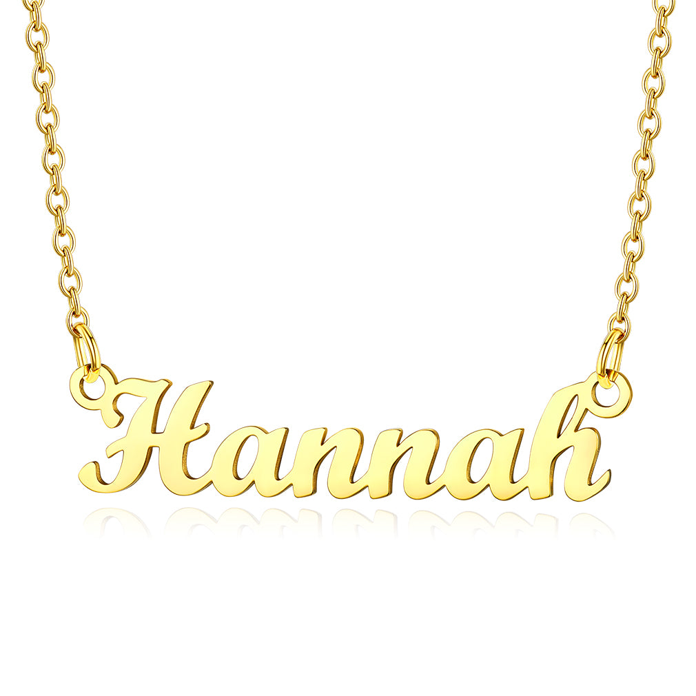 Collier Personnalisé avec Nom en Acier Inoxydable Hannah Or