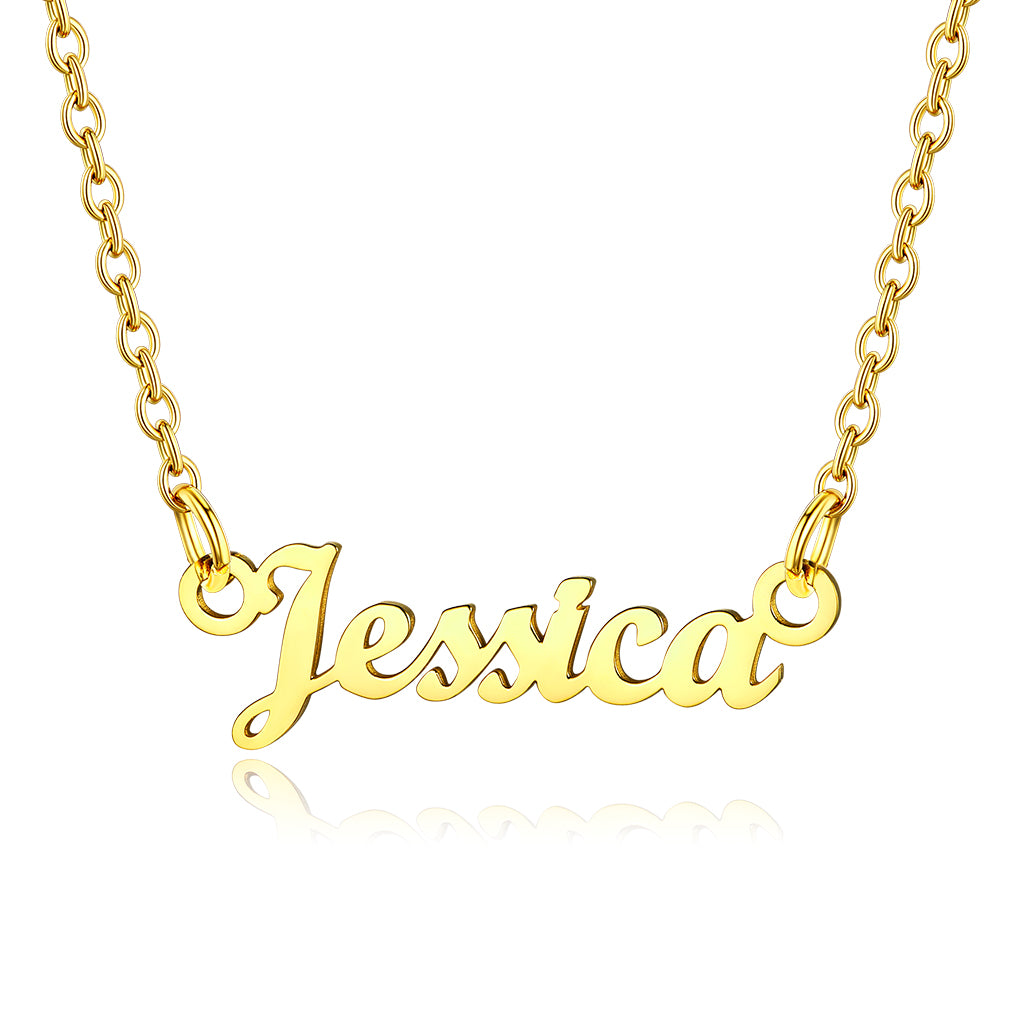 Collier Personnalisé avec Nom en Acier Inoxydable Jessica Or