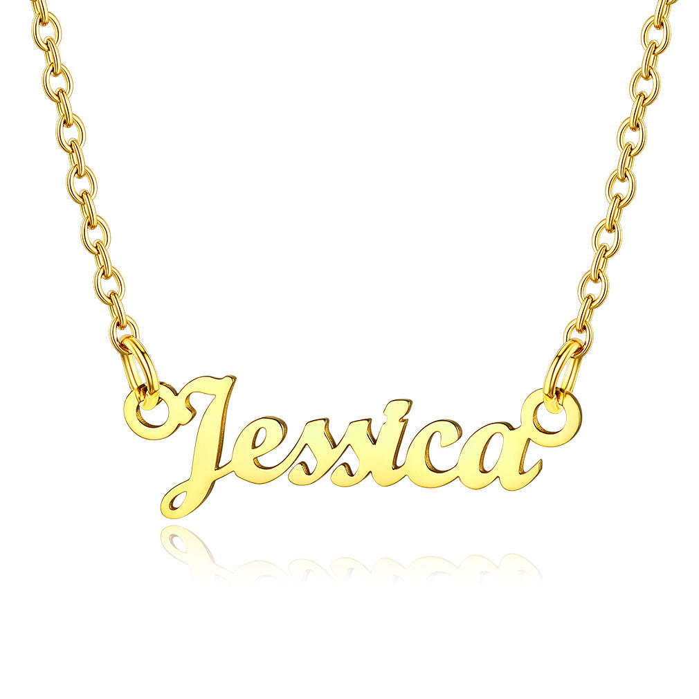 Collier Personnalisé avec Nom en Acier Inoxydable Jessica Or