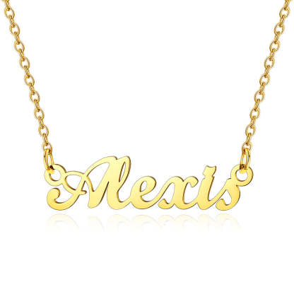 Collier Personnalisé avec Nom en Acier Inoxydable Alexis Or