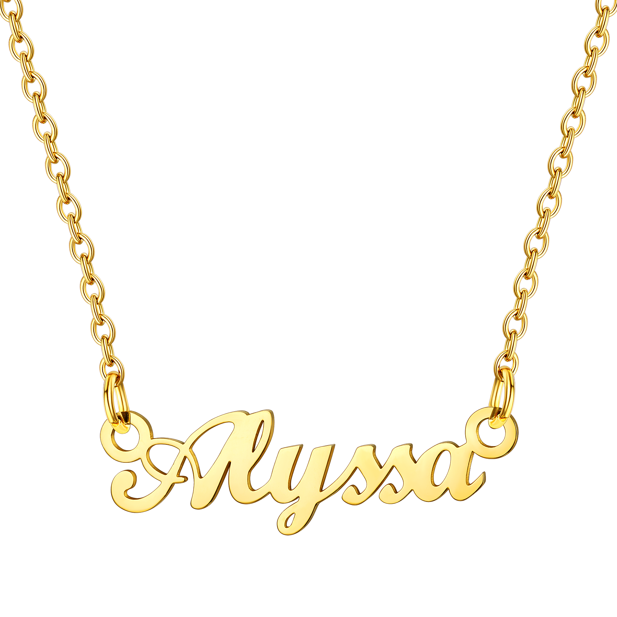 Collier Personnalisé avec Nom en Acier Inoxydable Alyssa Or