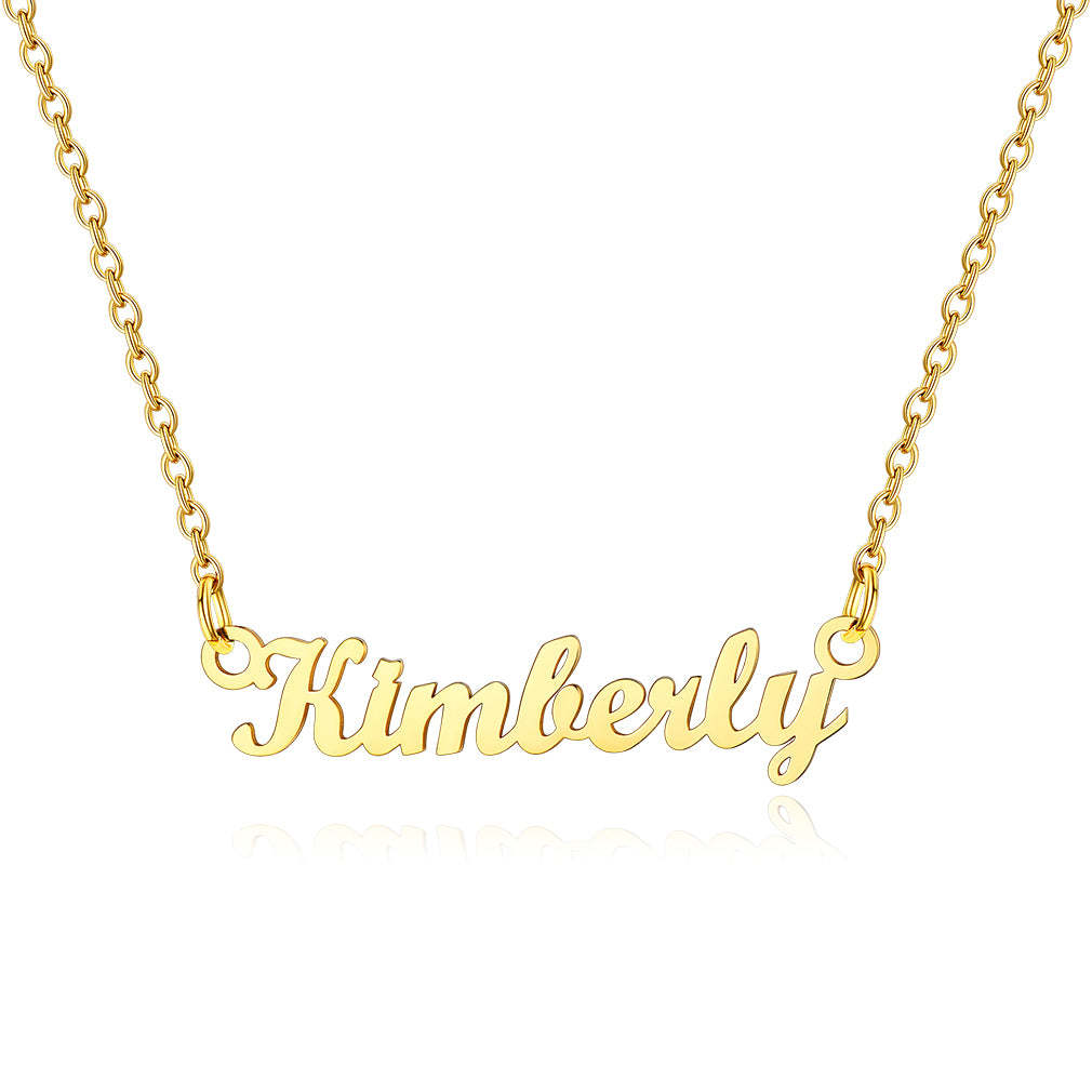 Collier Personnalisé avec Nom en Acier Inoxydable Kim Or