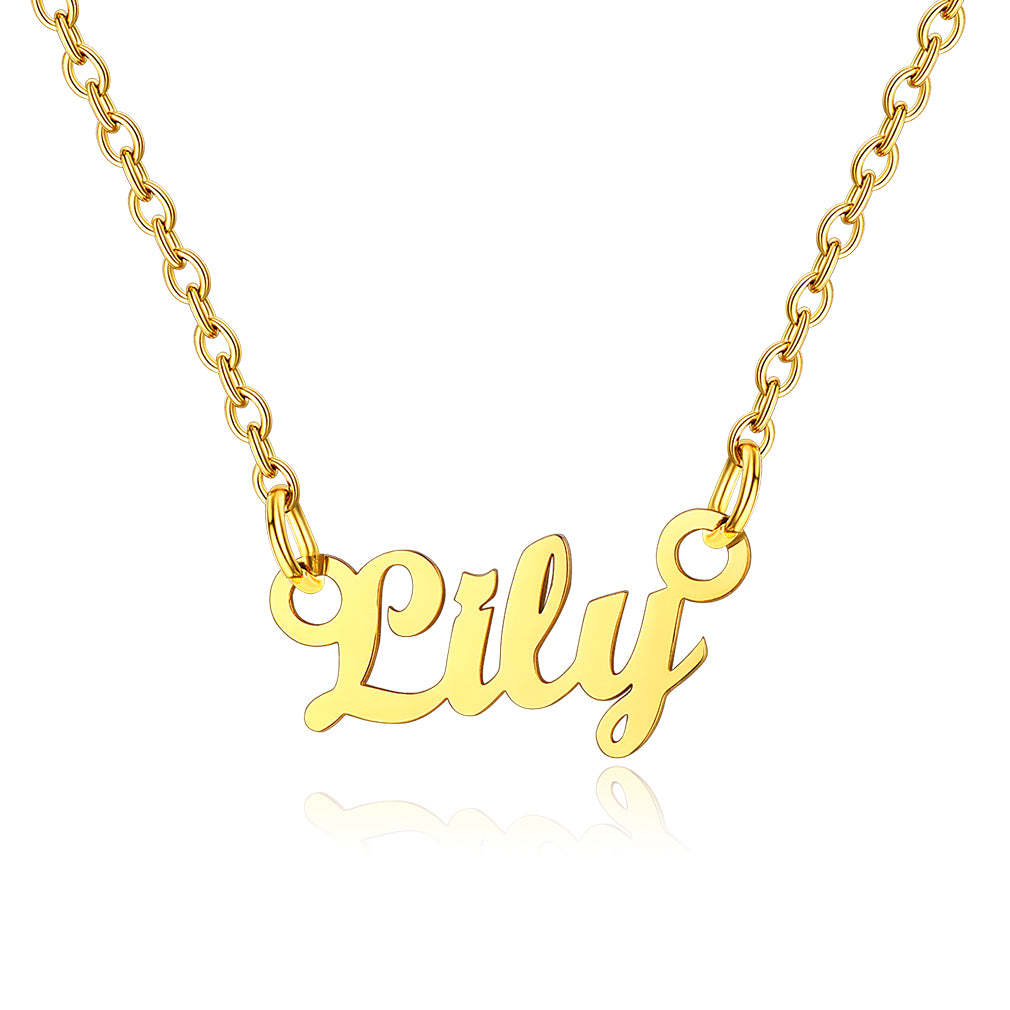 Collier Personnalisé avec Nom en Acier Inoxydable Lily Or