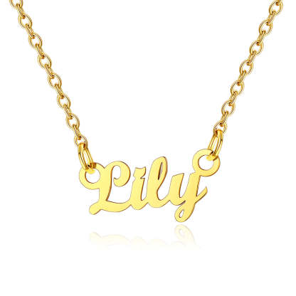 Collier Personnalisé avec Nom en Acier Inoxydable Lily Or