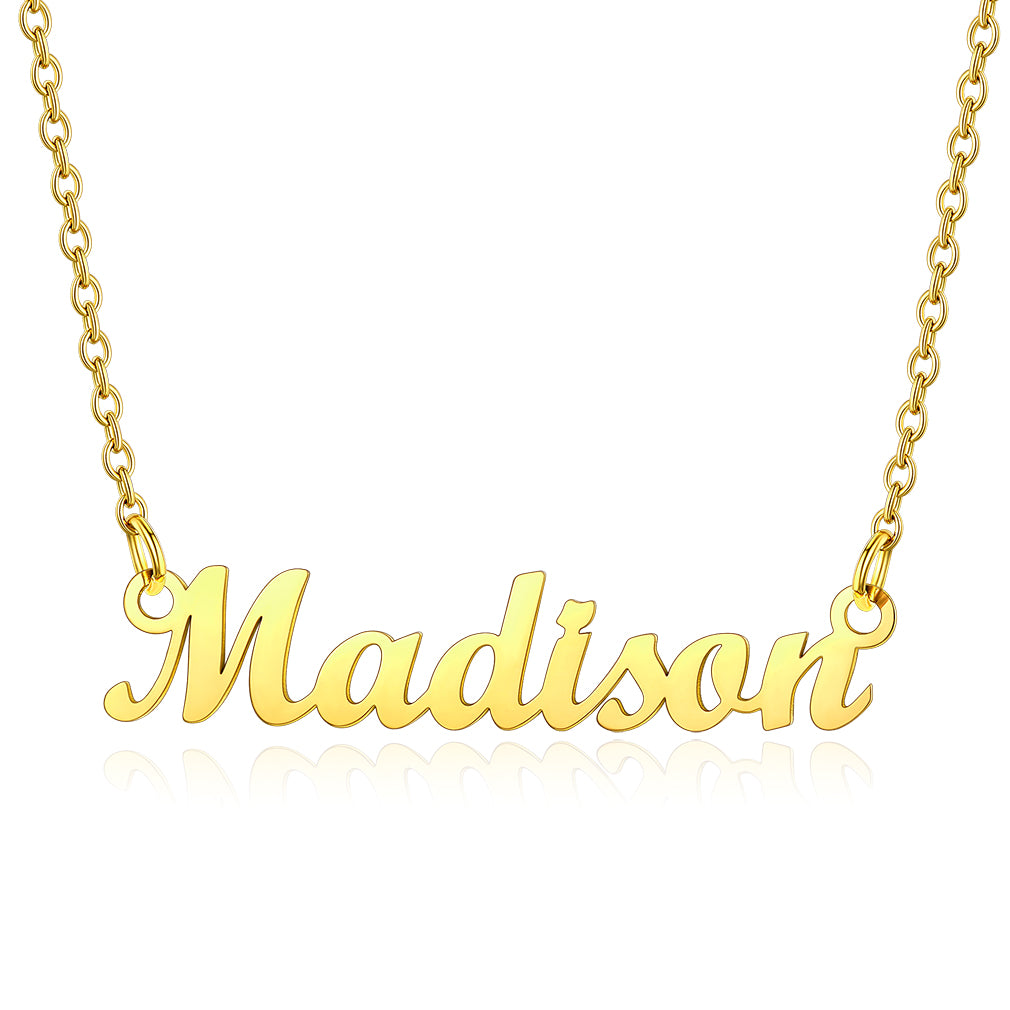 Collier Personnalisé avec Nom en Acier Inoxydable Madi Or