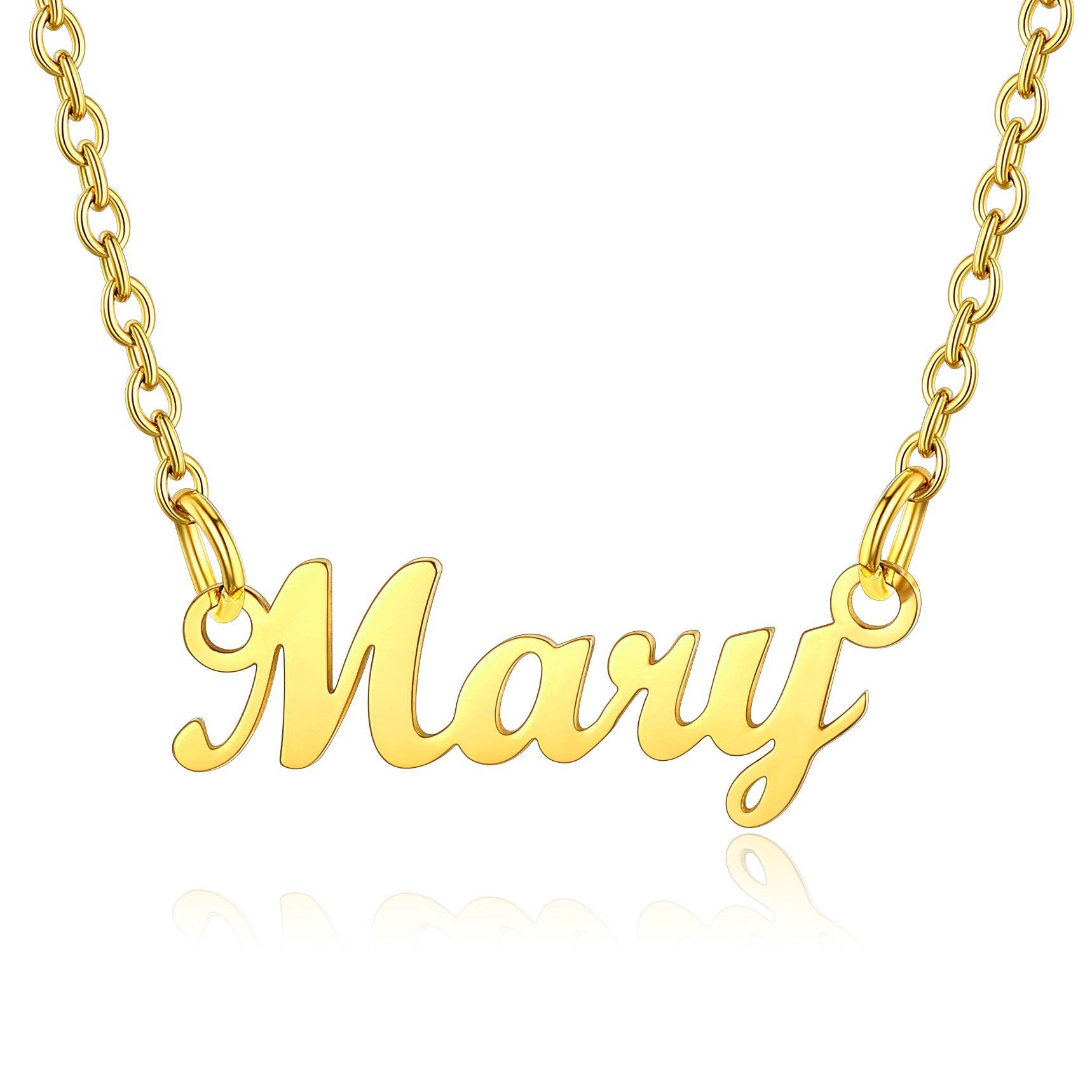 Collier Personnalisé avec Nom en Acier Inoxydable Mary Or