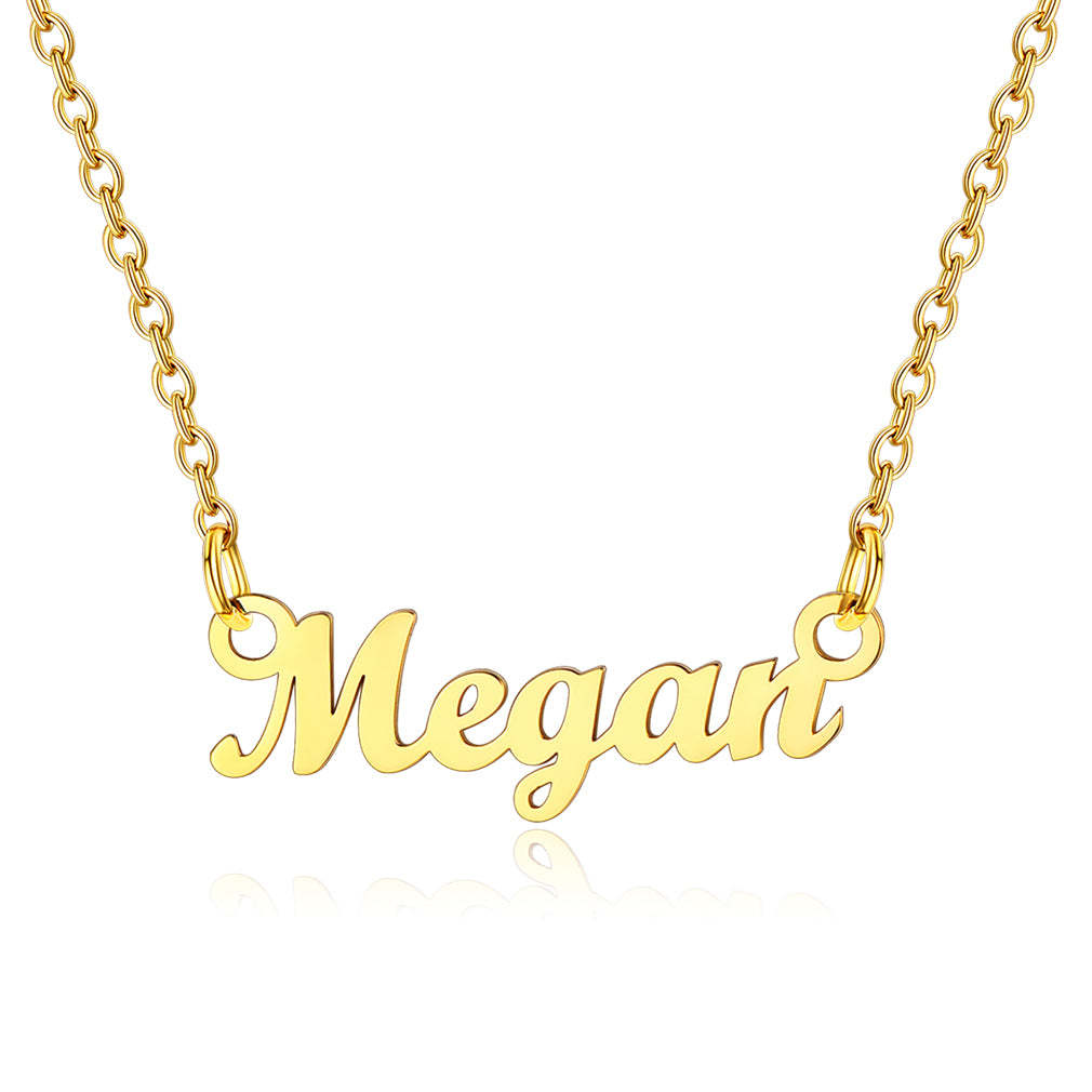 Collier Personnalisé avec Nom en Acier Inoxydable Megan Or