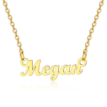 Collier Personnalisé avec Nom en Acier Inoxydable Megan Or
