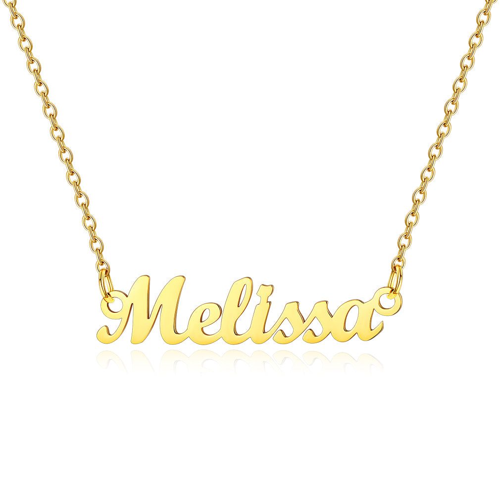 Collier Personnalisé avec Nom en Acier Inoxydable Meli Or
