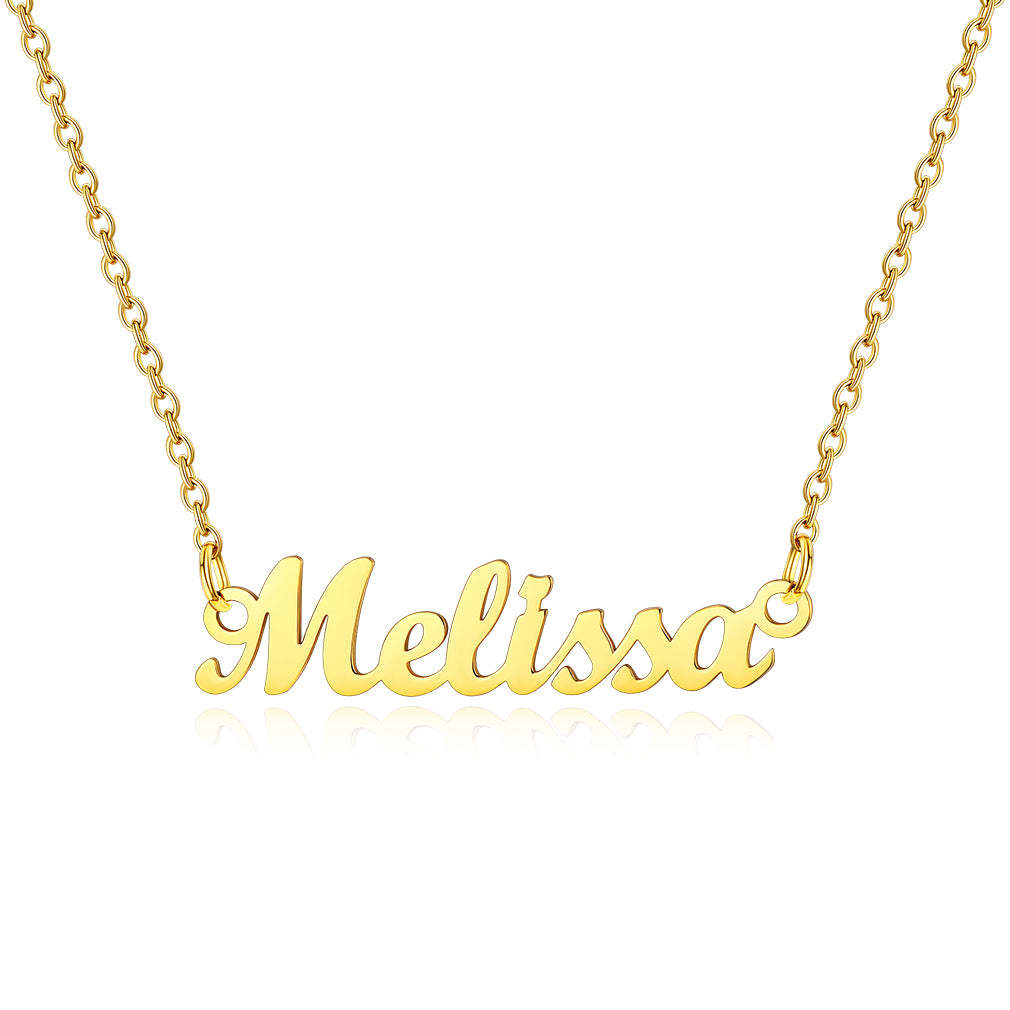 Collier Personnalisé avec Nom en Acier Inoxydable Meli Or