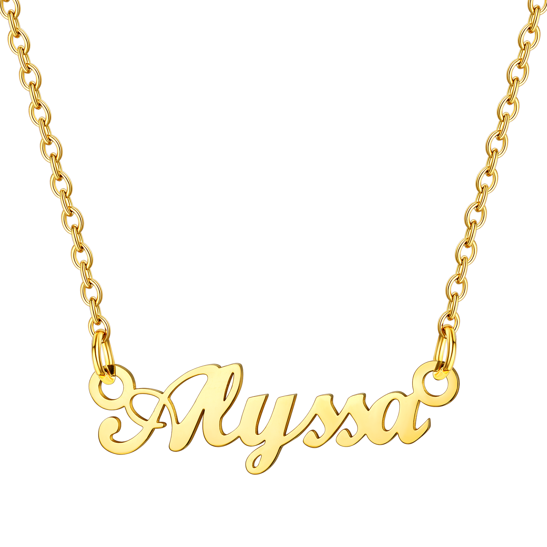 Collier Personnalisé avec Nom en Acier Inoxydable Alyssa Or